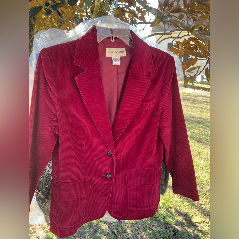 Young Collector Corduroy Blazer. 100% Cotton. Size 14 Juniors